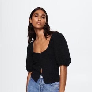 Mango Textured Knit Top
